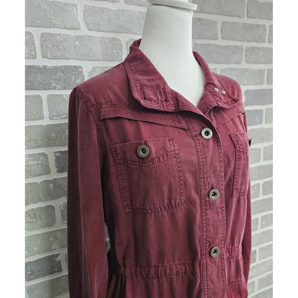 Ariat Working Girl Western Lightweight Shacket Shirt Jacket Womens Medium Maroon - Picture 4 of 16